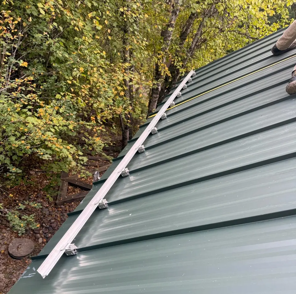 Green standing seam metal roof